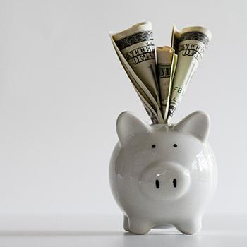 Piggy bank full of money